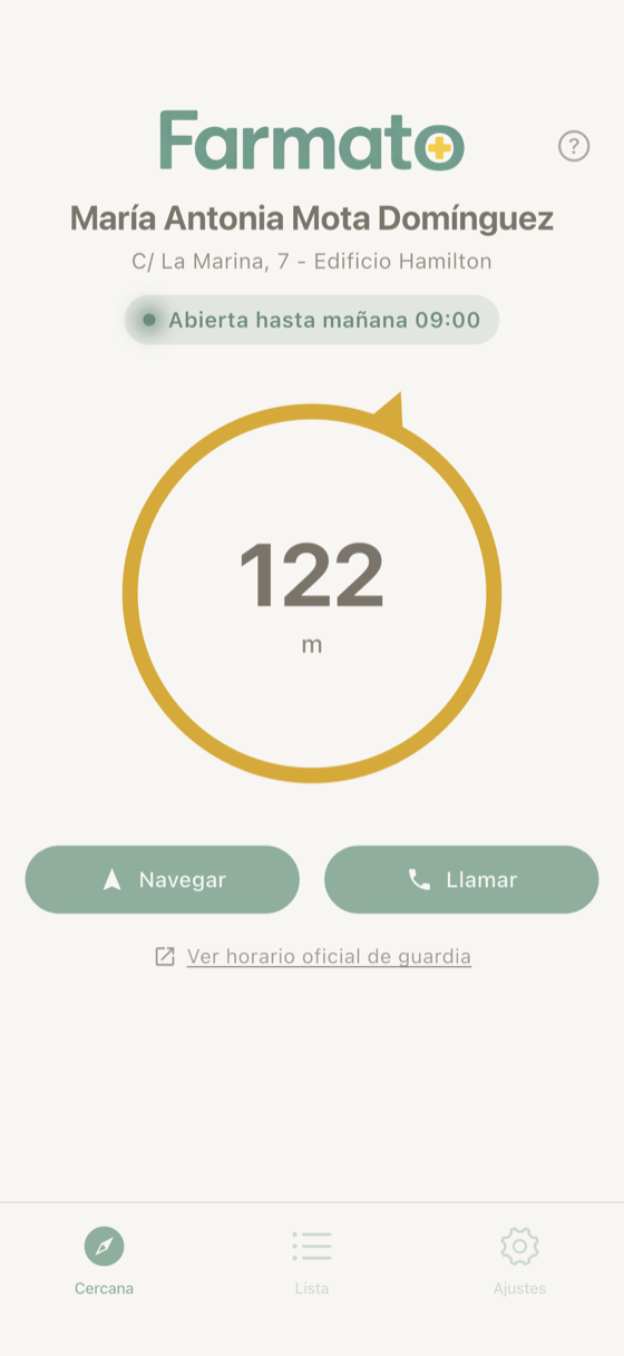 App screenshot - Nearest pharmacy